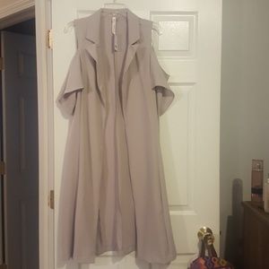 Cold shoulder long vest